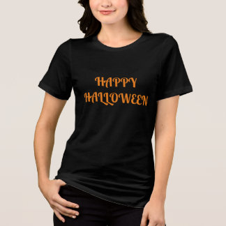ハッピーハローウィンウィメンズオレンジブラック トライブレンドTシャツ