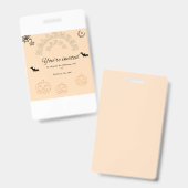 ハッピーハローウィンオレンジかわいい バッジ (Front & Back)