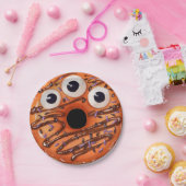 ハッピーハローウィンオレンジスリーアイドモンスタードーナツ ペーパープレート (パーティー)