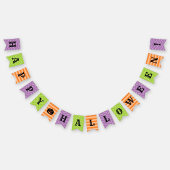 ハッピーハローウィンオレンジパープルグリーンパターン(の模様が)ある バンティングフラッグ