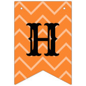 ハッピーハローウィンオレンジブラックアンドグレーパターン(の模様が)ある バンティングフラッグ (第1の旗)