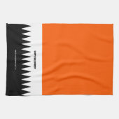 ハッピーハローウィンオレンジブラックパーソナライズされた キッチンタオル (横)