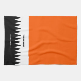 ハッピーハローウィンオレンジブラックパーソナライズされた キッチンタオル