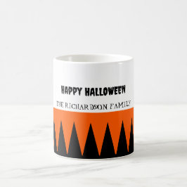 ハッピーハローウィンオレンジブラックパーソナライズされた コーヒーマグカップ
