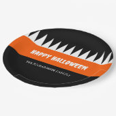 ハッピーハローウィンオレンジブラックパーソナライズされた ペーパープレート (アングル)