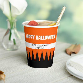 ハッピーハローウィンオレンジブラックパーソナライズされた 紙コップ