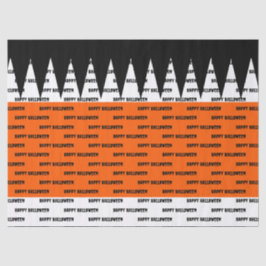 ハッピーハローウィンオレンジブラックパーソナライズされた 薄葉紙