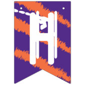 ハッピーハローウィンオレンジブラックパープルホワイトスクラッチ バンティングフラッグ (第1の旗)