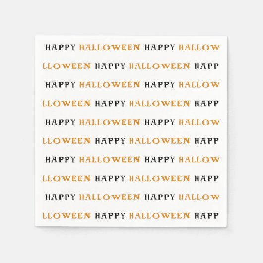 ハッピーハローウィンオレンジブラックワーディングパーティー スタンダードカクテルナプキン (正面)