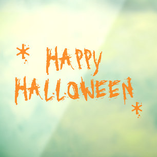 ハッピーハローウィンオレンジ怖い不気味なタイポグラフィ ウィンドウサイン