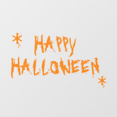 ハッピーハローウィンオレンジ怖い不気味なタイポグラフィ ウィンドウサイン (シート)