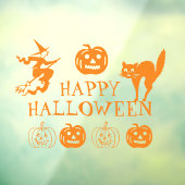ハッピーハローウィンオレンジ色かわいいウインドデコ ウィンドウサイン (シート3)