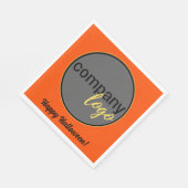 ハッピーハローウィンオレンジ色ビジネス独自のロゴを追加 スタンダードランチョンナプキン (角)