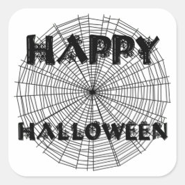 ハッピーハローウィンオンSpider Web文字シール スクエアシール