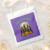 ハッピーハローウィンカスタムハウス幽霊のよく出るパープル フェイバーバッグ (クリップ留めされた状態)