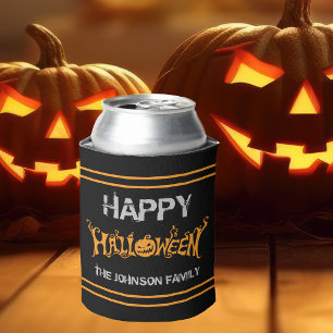 ハッピーハローウィンカスタムブラックオレンジパーティー 缶クーラー