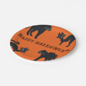 ハッピーハローウィンカスタム紙プレート黒猫 ペーパープレート (アングル)