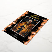 ハッピーハローウィンカスタム2枚の写真 箔招待状 (回転した状態)