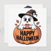 ハッピーハローウィンカフェイン幽霊ハロウィンカード (正面/裏面)