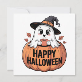 ハッピーハローウィンカフェイン幽霊ハロウィンカード