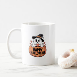 ハッピーハローウィンカフェイン幽霊 コーヒーマグカップ