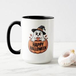 ハッピーハローウィンカフェイン幽霊 マグカップ