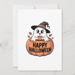 ハッピーハローウィンカフェイン幽霊 招待状