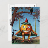 ハッピーハローウィンカボチャからのSwing ポストカード (正面/裏面)