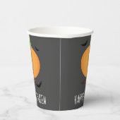 ハッピーハローウィンカボチャこうもり 紙コップ (右)