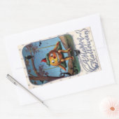 ハッピーハローウィンカボチャのスイングヴィンテージ 長方形シール (封筒)