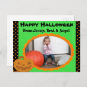 ハッピーハローウィンカボチャのポストカード – 写真を追加 ポストカード (正面/裏面)