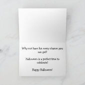 ハッピーハローウィンカボチャの友人カップルかわいいカード カード (内部)