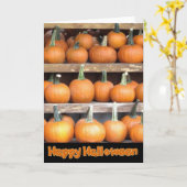ハッピーハローウィンカボチャの壁挨拶 カード (黄色い花)