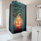 ハッピーハローウィンカボチャの怪物 シャワーカーテン (インサイチュ)