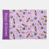 ハッピーハローウィンカボチャの服のパターン キッチンタオル (横)