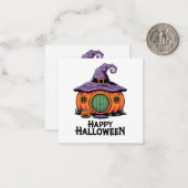 ハッピーハローウィンカボチャコテージ&ウィッチハットルーフ ノートカード (正面/裏面インサイチュ)