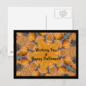 ハッピーハローウィンカボチャ万華鏡のように千変万化するパターン葉書 ポストカード (正面/裏面)