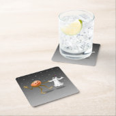 ハッピーハローウィンカボチャ及び幽霊 スクエアペーパーコースター (インサイチュ)