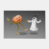 ハッピーハローウィンカボチャ及び幽霊 ドアマット (正面)