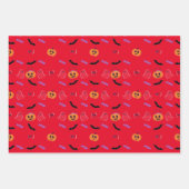 ハッピーハローウィンカボチャ幽霊こうもりパターン ラッピングペーパーシート (正面3)