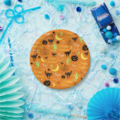 ハッピーハローウィンカボチャ幽霊ウィッチムーンオレンジ ペーパープレート (パーティー)