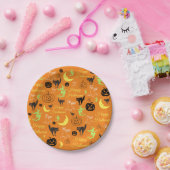 ハッピーハローウィンカボチャ幽霊ウィッチムーンオレンジ ペーパープレート (パーティー)