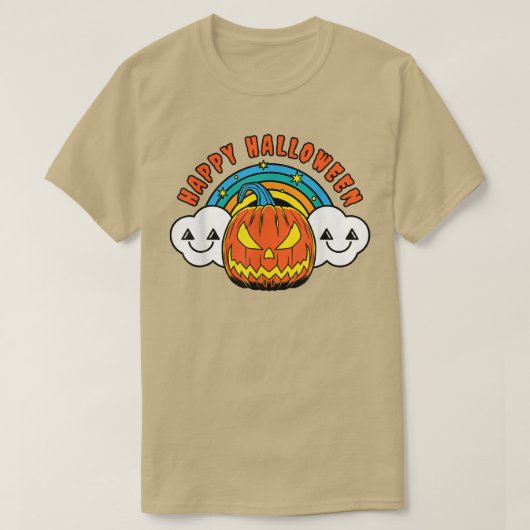 ハッピーハローウィンカボチャ怠惰な衣装かわいいジャックO L Tシャツ (デザイン正面)
