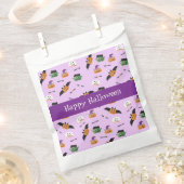 ハッピーハローウィンカボチャ模様パープルナプキン フェイバーバッグ (クリップ留めされた状態)