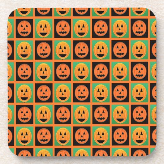 ハッピーハローウィンカボチャ顔 コースター (正面)