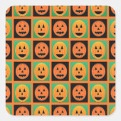 ハッピーハローウィンカボチャ顔 スクエアシール (正面)