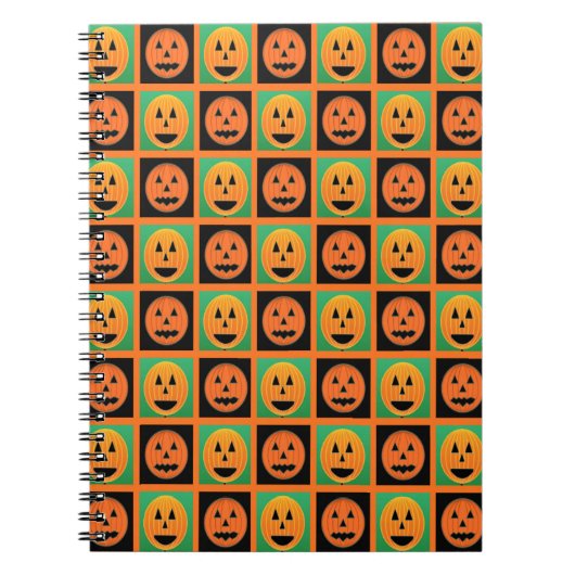 ハッピーハローウィンカボチャ顔 ノートブック (正面)