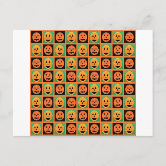 ハッピーハローウィンカボチャ顔 ポストカード (正面)