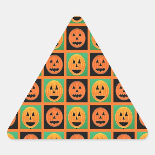 ハッピーハローウィンカボチャ顔 三角形シール (正面)