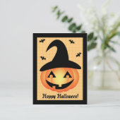 ハッピーハローウィンカボチャ魔女はがき ポストカード (スタンド正面)